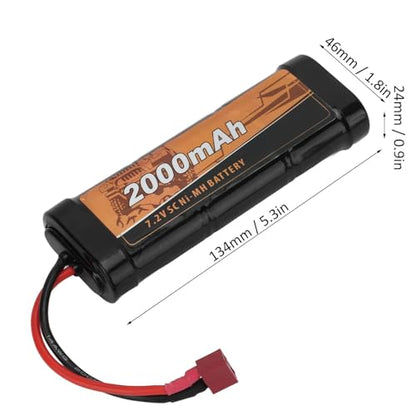 SUNGOOYUE 7.2V 2000mAh RC Model Ni MH Battery Replacement with T Female Plug for 10 7568 1:10 RC Off Road Car