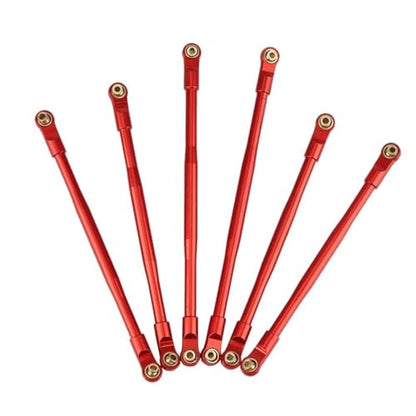 RC Tie Link Rods Compatible with AXIAL for RBX10 for Ryft 1/10 RC Crawler Upgrade Parts Accessories 6 Pcs Metal Link Rod Linkage Pull Rod Set(Red) - color: Red