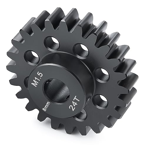 Mod 1.5 8mm Motor Gears 24T Steel Pinion Gear for 1:5 X Maxx 6S/8S | XRT 1/6 8S Monster 4WD 1/10 E-REVO Truck Upgrades - size: 24T