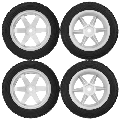 75mm/2.95'' Rubber Tires & Plastic Wheel Rims 12mm Hex w/Foam Compatible with HSP Tamiya HPI Kyosho 1/10 1/12 On-Road RC Touring Car,WLtoys 1/14 144001 RC Buggy (White) - color: White