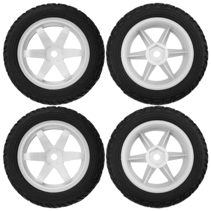 75mm/2.95'' Rubber Tires & Plastic Wheel Rims 12mm Hex w/Foam Compatible with HSP Tamiya HPI Kyosho 1/10 1/12 On-Road RC Touring Car,WLtoys 1/14 144001 RC Buggy (White) - color: White