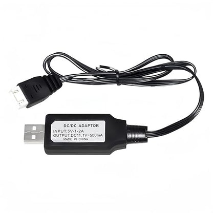11.1V XH-4P 500mah USB Charger Cable for 11.1V 3S 3 Cell Lipo Battery RC Toys,Splatter Ball Gun, RC Car, RC Boat,RC Trucks and RC Plane