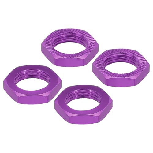 MECCANIXITY Aluminum 17mm RC Wheel Nut Thread M12x1.0mm Hex Wheel Nuts RC Wheel Nut for 1/8 RC Model Car Trucks Off Road Car Upgraded Parts Pack of 4(Purple) - color: Purple