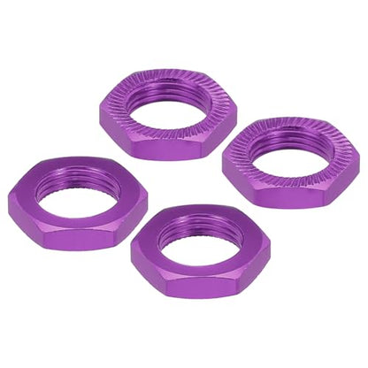 MECCANIXITY Aluminum 17mm RC Wheel Nut Thread M12x1.0mm Hex Wheel Nuts RC Wheel Nut for 1/8 RC Model Car Trucks Off Road Car Upgraded Parts Pack of 4(Purple) - color: Purple