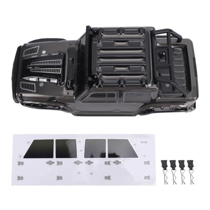 RC Car Body Shell, Polycarbonate Replacement Cover with LED Roof Lights, 27 X 10 X 9 Cm, Pressure Printed Truck Body for 1:16 Scale SCY16103PRO Off Road Racing (Gray) - color: Gray