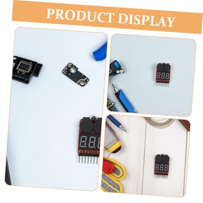 2pcs Lithium Battery Tester with Sound Alarm, 1-8s Lipo Voltage Monitor for Household and Rc Battery Capacity Measurement and Low Voltage Warning