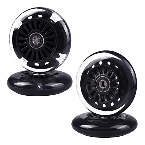 90mm Wiggle Car Polyurethane Replacement Wheels Set for Upgrades for PlasmaCar Ride-on Toys Wiggle Car Replacement Wheels, 4-Pack (Black) - color: Black