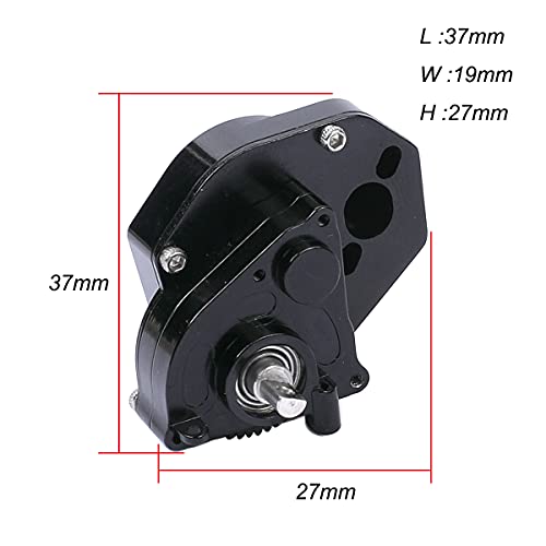 Aluminum Alloy Transmission Case Gearbox Complete for 1/24 Axial SCX24 RC Crawler Upgrades (Black) - color: Black