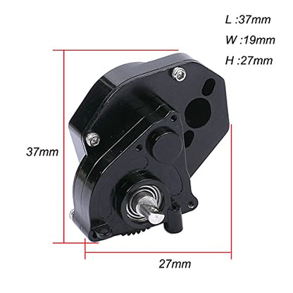 Aluminum Alloy Transmission Case Gearbox Complete for 1/24 Axial SCX24 RC Crawler Upgrades (Black) - color: Black