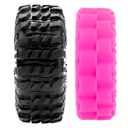 MEUS RACING 1.3" MS6 Super Bouncer Crawler Tires and Super Soft Silicone Rubber Inserts for TRX4M SCX24 FCX24 AX24 1/24 1/18 RC Crawler