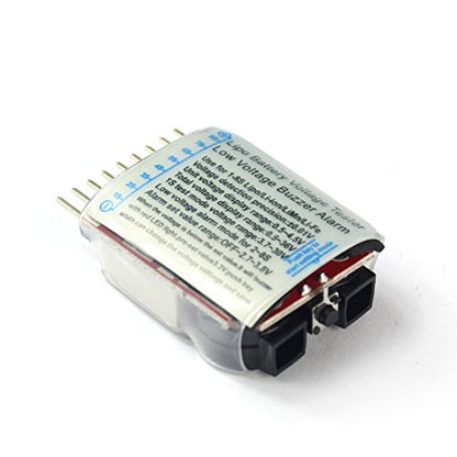 RC Products Lipo Battery Voltage Checker Alarm LED 1-8 Cell 1655, 2in1 Voltage Tester Volt Meter Indicator Dual Speaker 1S-8S Low Voltage Buzzer Alarm (2 Pcs)
