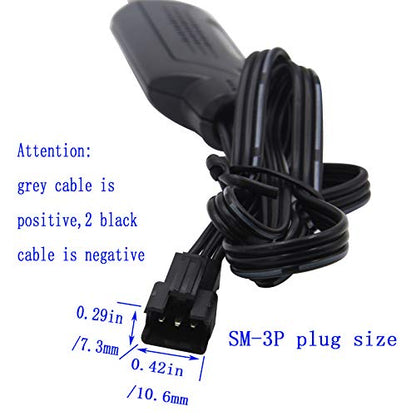 Blomiky 2 Pack 7.4V SM-3P Plug Charger Cable for 7.4V 2S 600mAh 900mAh 1200mAh 1300mAh 1500mAh Li-ion Battery/SM-3P USB 2