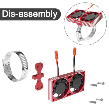 1/7 1/8 1/10 RC Cooling Fan Heat Sink with Adjustable Mount 40-50mm | for 1/7 1/8 1/10 RC Crawler Car 4284 4985 1717, 22000 RPM - style: Red 40*40mm