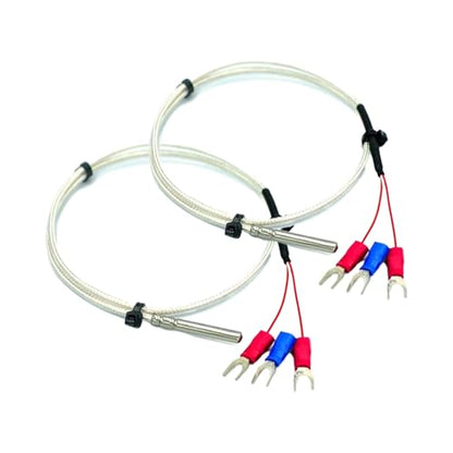 Waterproof PT100 RTD Temperature Sensor Probe 3-Wire Stainless Steel with 0.5 Meter Cable for Arduino DIY,PID Controllers,Process Control (Pack of 2pcs) EK2170