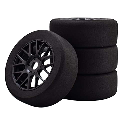 RC Wheels and Tires, 4Pcs 1/8 Off-Road EVA Foam Tires 17mm Hex Hubs Wheels Rim for Kyosho HSP HPI RC Racing Toy Car Trucks Crawlers, 1/8 RC Car Parts and Accessories - style: 1/8 88H Foam
