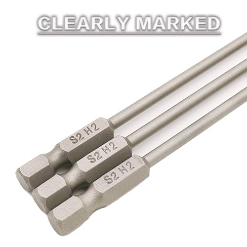 RC Hex Bit 6 Inch Power Bits 4mm for Screwgun/Power Drill(2MM X 3PCS) | High-speed Steel Precision Screwdriver Bits,Hex Head Allen Wrench Drill Bit Set,Magnetizable Tips,S2 alloy steel - size: 2MM X 3PCS