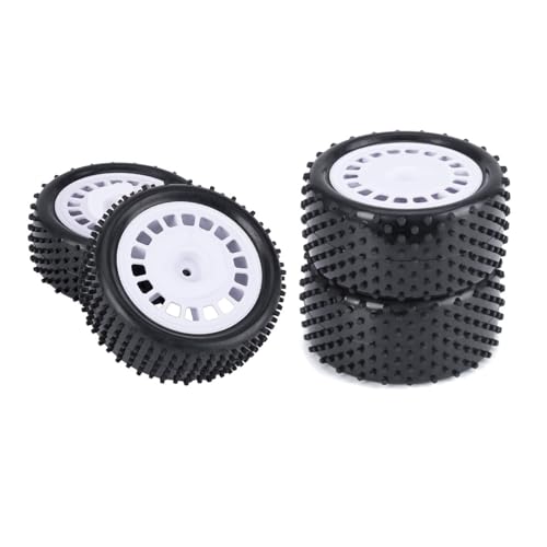 4pcs 88mm Glued Road Wheel for 1/10 Tam-iya TT-02B DT-02 RC Car Rally Racing Rims Mounting Glue Bands(White)
