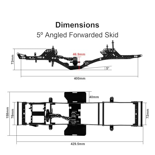 INJORA Front Mounted Transmission LCG Carbon Fiber Chassis Kit for 1/10 RC Crawlers Upgrade(INC-10F)