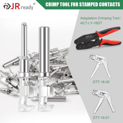JRready Deutsch DT Connector Terminal Kit Size 16,Male Pins 1060-16-0122 / Female Sockets 1062-16-0122 Open Barrel Style Contacts for Wire Gauge 14-18AWG,ST6255-100 Stamped & Formed Contacts - size: #16 Stamped Contacts(14-18AWG) 13A (Max)