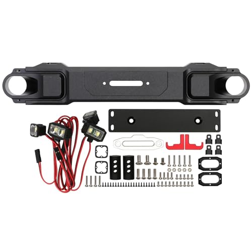 Upgrade Parts Compatible with Axial for SCX6 for Jeep for JLU for Wrangler Metal Front Rear Bumper for 1/6 RC Crawler