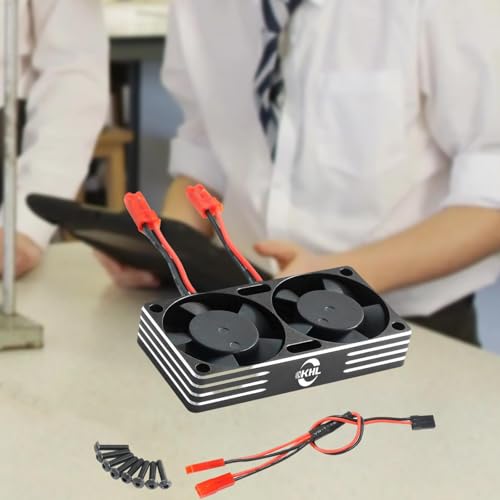 RC Motor Cooling Fan Replacement for 1:8 1:10 1:7 ESC Crawler Car, Black