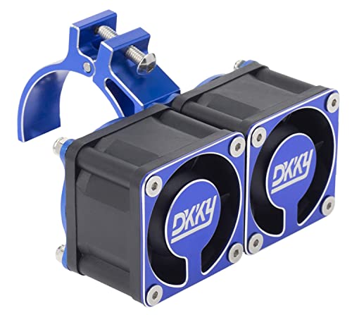 DKKY RC Motor Cooling Fan Heatsink 21000 RPM with 47-51mm Adjustable Mount for 1717 4985 Motors ARRMA Infraction Felony Limitless and Axial, Blue - color: Blue