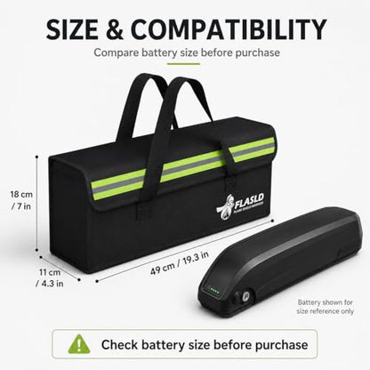 FLASLD 2-Pack Lipo Fireproof Bag Ebike Accessories Battery Charging Case Charge Explosionproof Bag Large Capacity Lipo Battery Storage Guard Safe Box (19.3 x 4.3 x 7in) - color: 19.3 x 4.3 x 7inch - 2 Pack