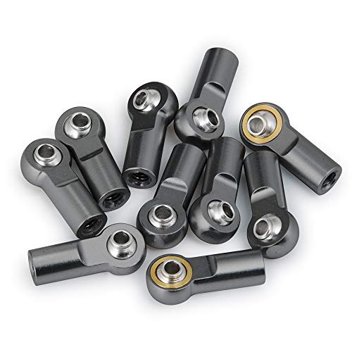 QUE-T 10pcs Metal Link Rod End M4 Ball Joint Head for RC Crawler Car (Titanium) - color: Titanium