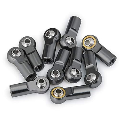 QUE-T 10pcs Metal Link Rod End M4 Ball Joint Head for RC Crawler Car (Titanium) - color: Titanium
