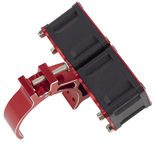 DKKY RC Motor Cooling Fan Heatsink 20000 RPM 54-58mm Ajustable Mount for ARRMA Axial 1/5 1/6 1/7 RC Models with 1717 5687 56113 2028 Motor (Red) - color: Red