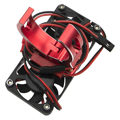 4985 1717 Brushless Motor Heat Sink Dual Cooling Fan Motor Heatsink Compatible with 1/5 Traxxas X-Maxx Arrma RC Car (Red) - color: Red