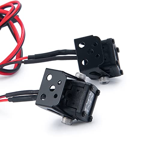 RC Car LED Lights Headlights Headlamp Square Lens Spotlight 2PCS Compatible with 1/10 RC Crawler Car TRX4 TRX6 Axial SCX10 90046 RR10 D90 Upgrades Parts (A-Striped) - color: A-Striped