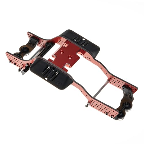 Carbon Fiber Chassis Kit for SCX24, 7° Angled Skid, LCG Chassis Kit for Axial SCX24 C10, JLU, Bronco, Deadbolt, red - color: Red