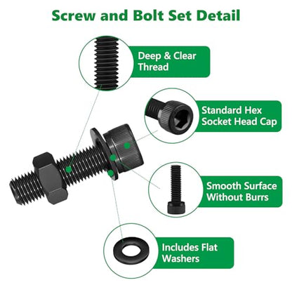631PCS M3 Hex Socket Head Cap Screws, 12.9 Alloy Steel Bolts Kit | High-Tensile, M3 x 6/8/10/12/16/20mm, With Flat Washers & Allen Wrench, Black Zinc Plated For 3D Printing,RC,DIY - size: M3 631pcs 3
