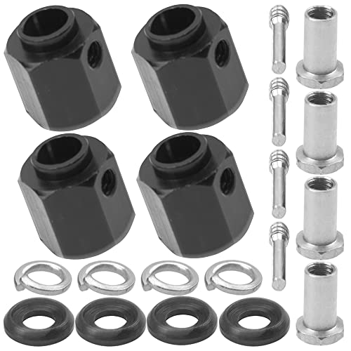 ShareGoo Aluminum RC 12mm Hex Extended Wheel Hex Hub Extension 12mm Offset Spacers Compatible with Traxxas TRX4 TRX6 1/10 RC Crawler (12mm, Black) - color: Black, size: 12mm