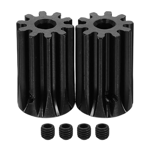 uxcell 2Pcs 1.5 Mod 10T Spur Gear 5mm Bore, 1045 Steel Pinion Gear Black Surface Treatment, 20°Pressure Angle, for Spur Rack and RC Model Car or Motor DIY - size: 1.5 Mod 10T, 5mm