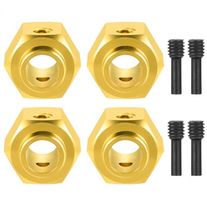 4Pcs Brass 12mm Wheel Hex Hubs Adapter, 9mm Thickness | 5mm, 8mm, 9mm, 10mm, 11mm, 12mm, Extension Combiner, Counterweight, For 1/10 Tra-xxas TRX4, RC Crawler Car - color: 9mm Thickness