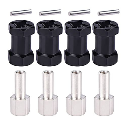 AIMROCK 12mm Hex Hub Extension Wheel Spacer 20mm Offset for 1/10 SCX10 SCX10 II Wraith Gen7 Gen8 D90 RC Crawler Truck (Black, 20mm) - color: Black, size: 20mm