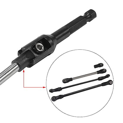 RC Tool kit Quick Assembly Tool Ball Joint Wrench with 1/4'' Hex Shank Fit 5347 Rod Ends for 1/10 RC Crawler Links Building TRX4 SCX10 TF2 VS4-10 RC Tool Set (Rod Ends Assembly Tool Black) (Black) - color: Black
