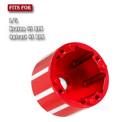 Aluminum Differential Carrier Diff Case Upgrades Part for 1/5 Kraton 8S BLX Outcast 8S BLX,Red - color: Red (Upgrades Part)