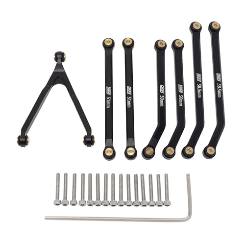 DKKY CNC Aluminum High Clearance for 1/24 RC Crawler Axial SCX24 AXI00001 C10 AXI00002 Jeep JLU Ford Bronco AXI00006 Upgrades (Black) - color: Black