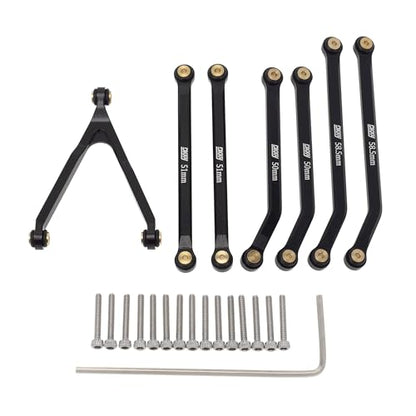 DKKY CNC Aluminum High Clearance for 1/24 RC Crawler Axial SCX24 AXI00001 C10 AXI00002 Jeep JLU Ford Bronco AXI00006 Upgrades (Black) - color: Black