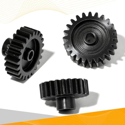 3PCS 32P Pinion Gear #45 Hardened Steel 3.175mm - 22T 23T 24T 0.8M Motor Pinion Gear Set for 1/10 RC Car, Compatible with Traxxas Arrma Tamiya Losi Brushless Brushed Motor Upgrade Parts - size: 22 23 24T