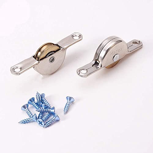 Heyiarbeit 5Pcs 1.1inch Dia Stainless Steel Electroplating Single Wheel Sliding Door Window Pulley Silver Tone,Golden - color: Silver&Gold(5Pcs), size: 1-1/9" / 28mm Dia