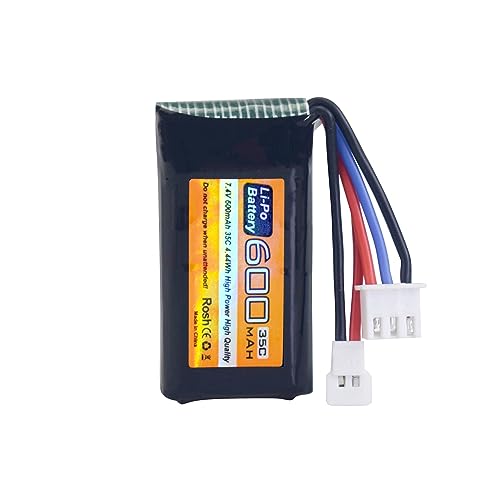 2PCS 7.4V 600mAh 35C 2S Lipo Battery with Molex Plug for FMS FCX24 RC Car, Truck, RC Electric Climbing Vehicle FCX24 Battery