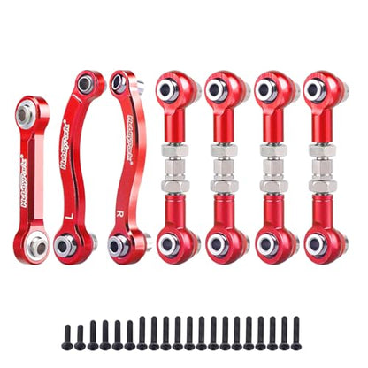 Hobbypark Metal Turnbuckle Aluminum Camber Links Toe Links with Rod Ends Steering Linkage Set for Traxxas 1/18 LaTrax Teton Upgrades Desert Prerunner, Replace 7636 (Red) - color: Red