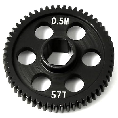 0.5Mod 57T & 59T Steel Spur Gear Main Gear CNC Machined Hardened Steel Upgrade for Arrma Granite Typhon Mojave Grom 1:18 1:16 1:14 Losi 1/12 RC Car Truck Replacement of #ARA311196 - size: 57T