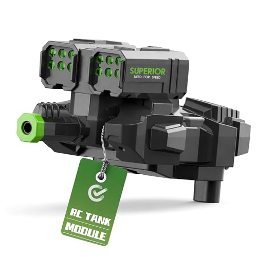 RC Tank Launcher Module Replacement for Remote Control Toy Vehicle, Foam Dart Launcher Head Attachment for Kids RC Tank, Soft Dart Accessory Spare Part, Green - color: Green & Rapid Shooter