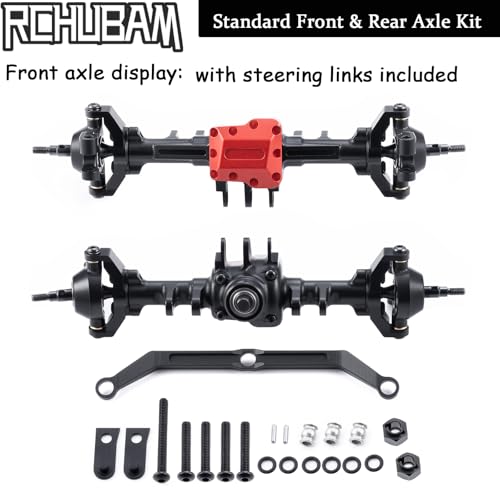 RCHUBAM Front & Rear Axle with Steering Link for TRX4M 1/18 RC Upgrade Part (Standard Axles Set) | Aluminum,Complete Portal Axle Set,CNC Machined - style: Standard Axles Set