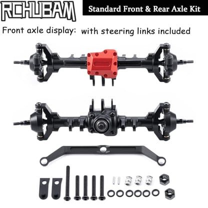 RCHUBAM Front & Rear Axle with Steering Link for TRX4M 1/18 RC Upgrade Part (Standard Axles Set) | Aluminum,Complete Portal Axle Set,CNC Machined - style: Standard Axles Set